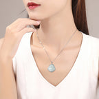 Fortune Jewel Laughing Buddha Natural Jade Abundance Titanium Steel Chain Necklace Pendant Fortune Jewel