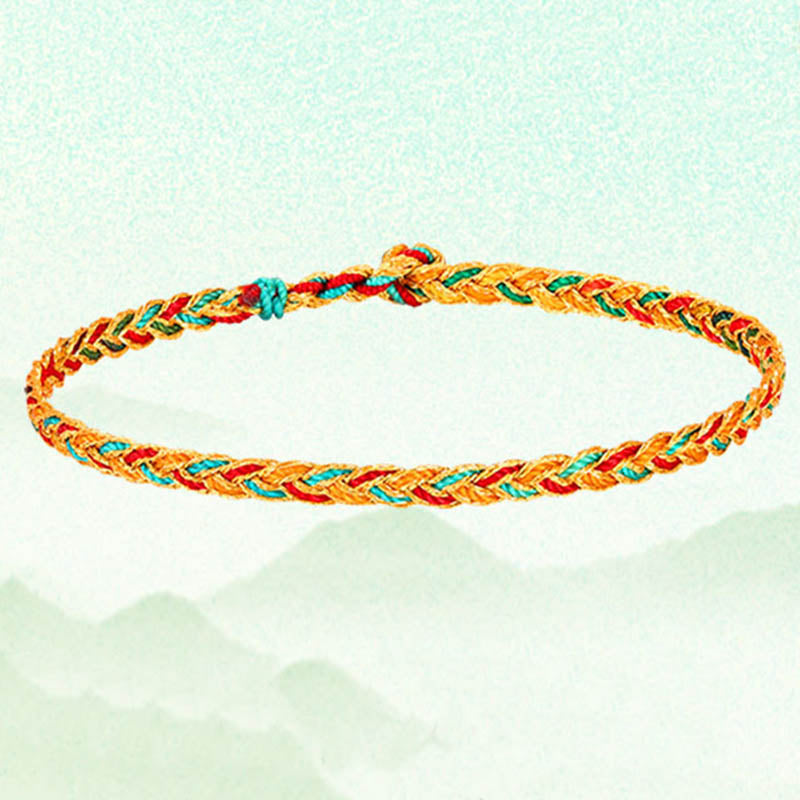 Fortune Jewel Handmade Multicolored Dragon Scale Pattern Braid String Bracelet