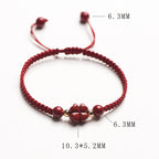 Fortune Jewel Four Leaf Clover Five-petal Flower Cinnabar Blessing Red String Bracelet