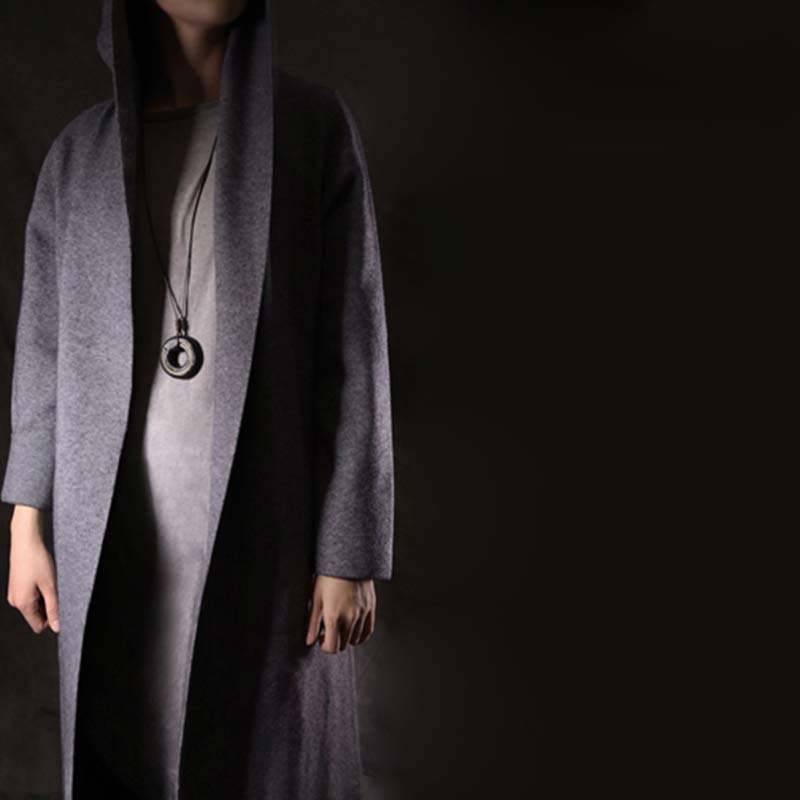 Fortune Jewel Zen Circle Ebony Wood Peace Calm Necklace Pendant Fortune Jewel