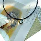 Fortune Jewel Black Spinel Cute Cat Motivate Choker Necklace