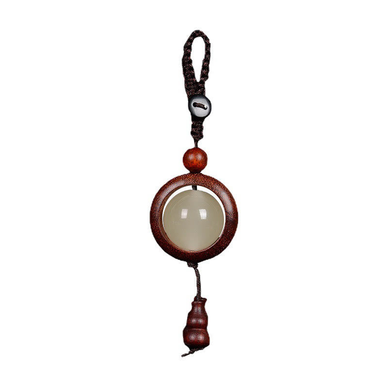 Fortune Jewel Red Sandalwood Ebony Wood Green Sandalwood Luminous Lucky Bead Gourd Peace Key Chain