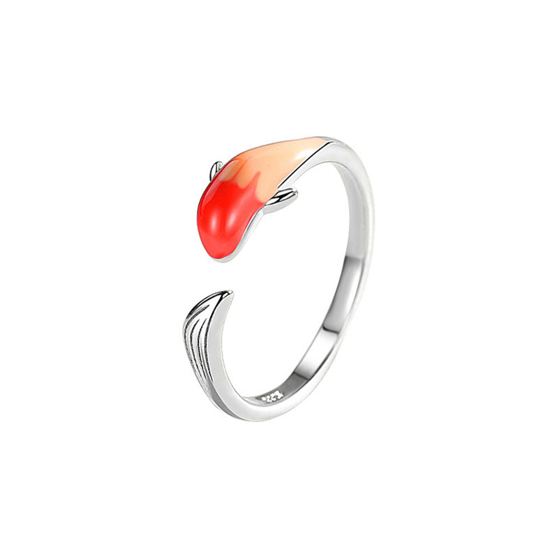 Fortune Jewel Koi Fish Copper Balance Luck Adjustable Ring
