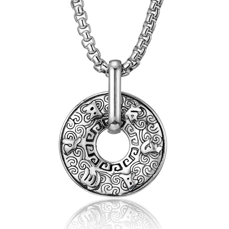 Fortune Jewel Tibetan Om Mani Padme Hum Peace Buckle Creativity Necklace Pendant