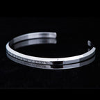 Fortune Jewel Six True Words Engraving Titanium Steel Blessing Protection Bracelet