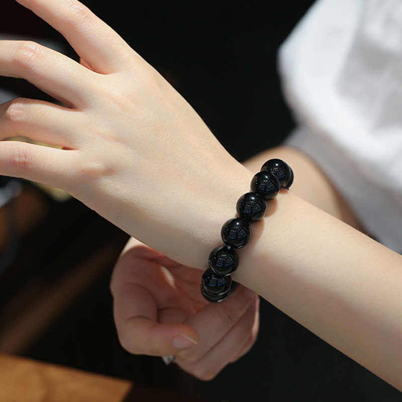 Fortune Jewel Natural Black Onyx Fortune Bracelet