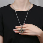 Fortune Jewel Tibet Garuda Bird Copper Protection Necklace Pendant