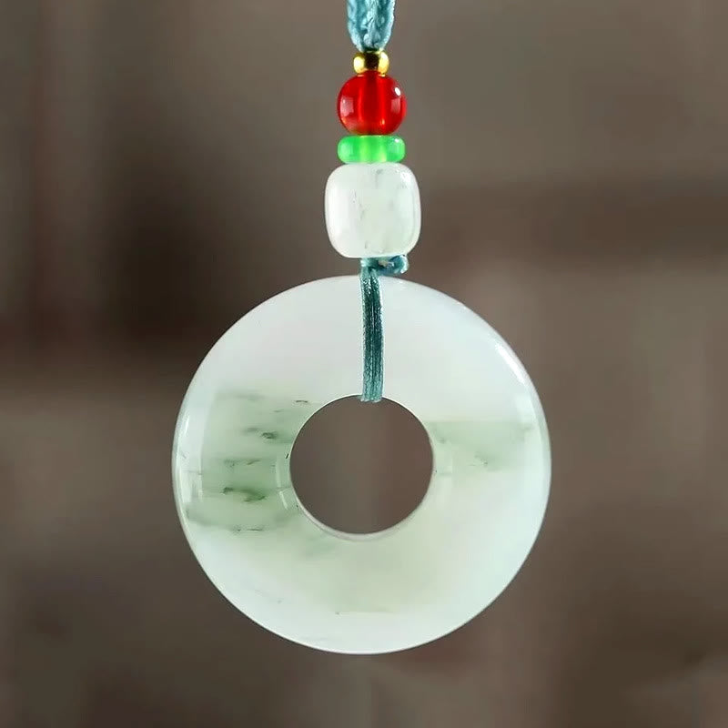 Fortune Jewel Natural Jade Peace Buckle Prosperity Necklace Pendant