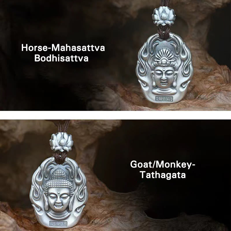 Fortune Jewel Chinese Zodiac Natal Buddha Om Mani Padme Hum Lotus Compassion Necklace Pendant Fortune Jewel