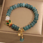 Fortune Jewel Jade White Agate Butterfly Abacus Beads Abundance Bracelet