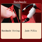 Fortune Jewel Handmade Natural Jade PiXiu Luck Prosperity Braided String Bracelet