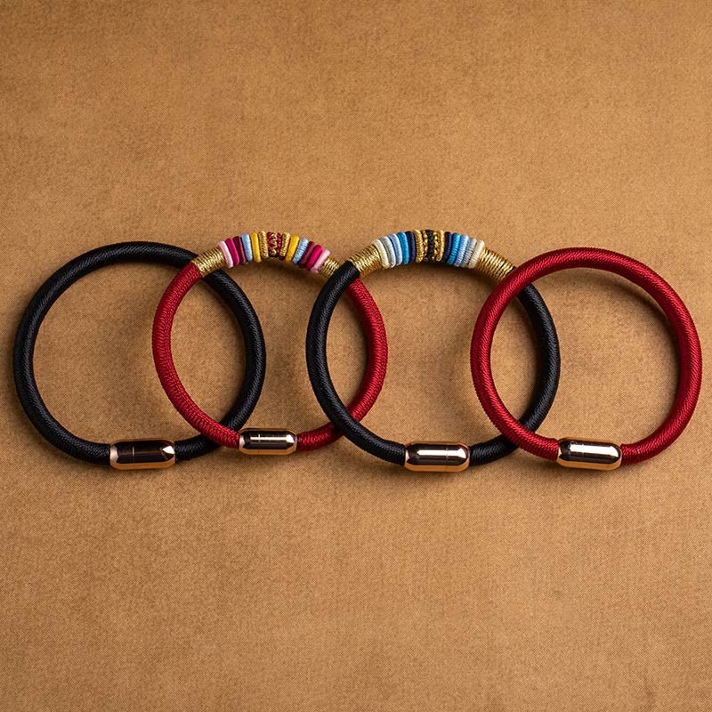 Fortune Jewel Tibetan Handmade King Kong Knot Protection Magnetic Buckle Braided Bracelet