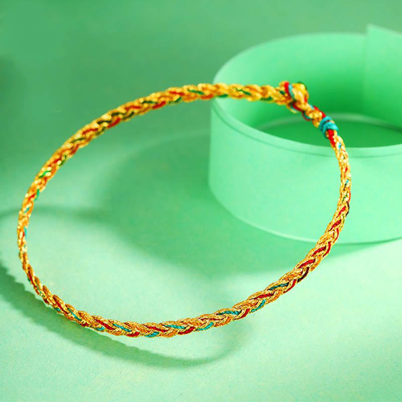 Fortune Jewel Handmade Multicolored Dragon Scale Pattern Braid String Bracelet