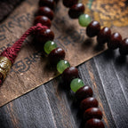 Fortune Jewel Natural Tibet 108 Mala Beads Purple Bodhi Seed Hetian Cyan Jade Copper Dorje Peace Bracelet