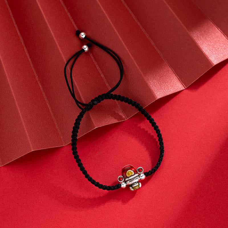 Fortune Jewel God of Wealth Handmade Thread Luck Strength Braid Bracelet