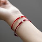 Fortune Jewel 925 Sterling Silver Luck Bead Protection Red String Braided Bracelet