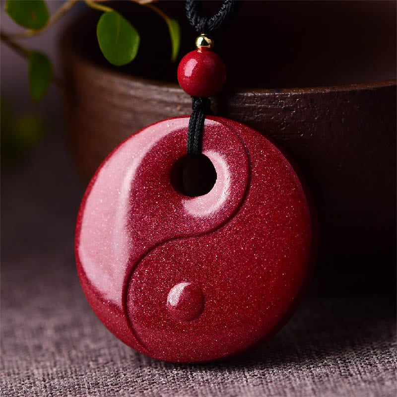 Fortune Jewel Laughing Buddha Yin Yang Chinese Zodiac Gourd Natural Cinnabar Blessing Necklace Pendant