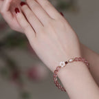 Fortune Jewel Strawberry Quartz Peach Blossom Love Bracelet