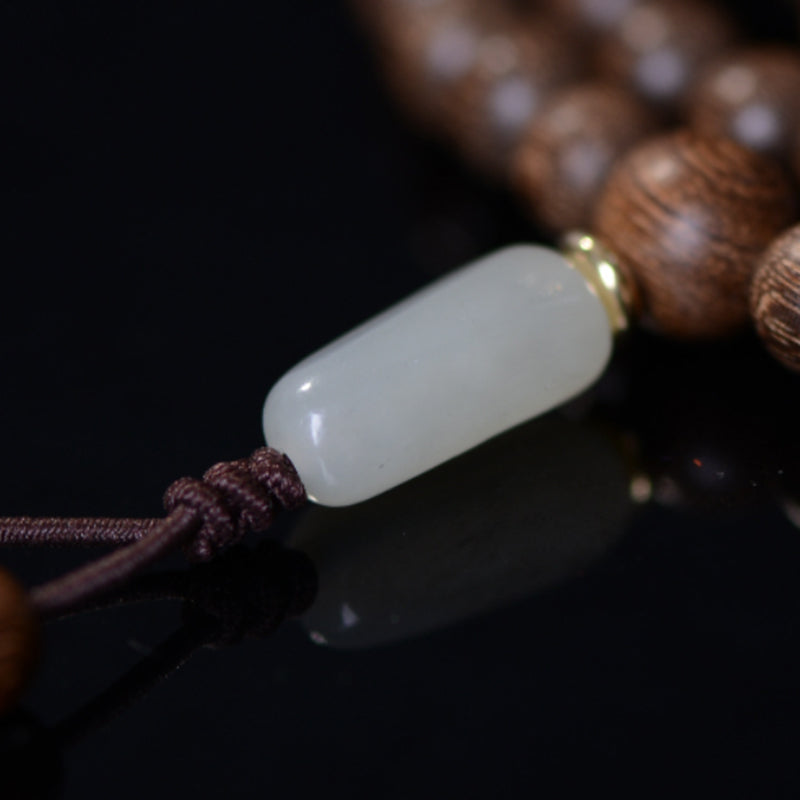 Fortune Jewel 108 Mala Beads Rosewood Jade Calm Bracelet