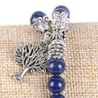 Fortune Jewel Natural Gemstone Tree of Life Lucky Charm Stretch Bracelet