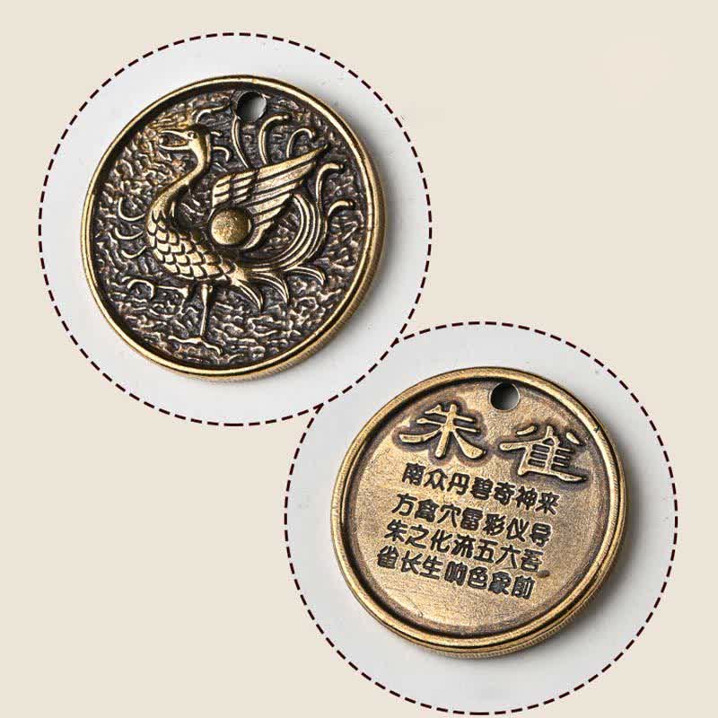 Fortune Jewel Four Symbols Azure Dragon White Tiger Vermilion Bird Black Tortoise Key Chain Fortune Jewel