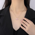 Fortune Jewel 925 Sterling Silver Cherry Blossom Flower Rotatable Protection Necklace Pendant