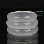 Fortune Jewel Natural Translucent Golden Silk Jade Wealth Luck Bracelet Bangle
