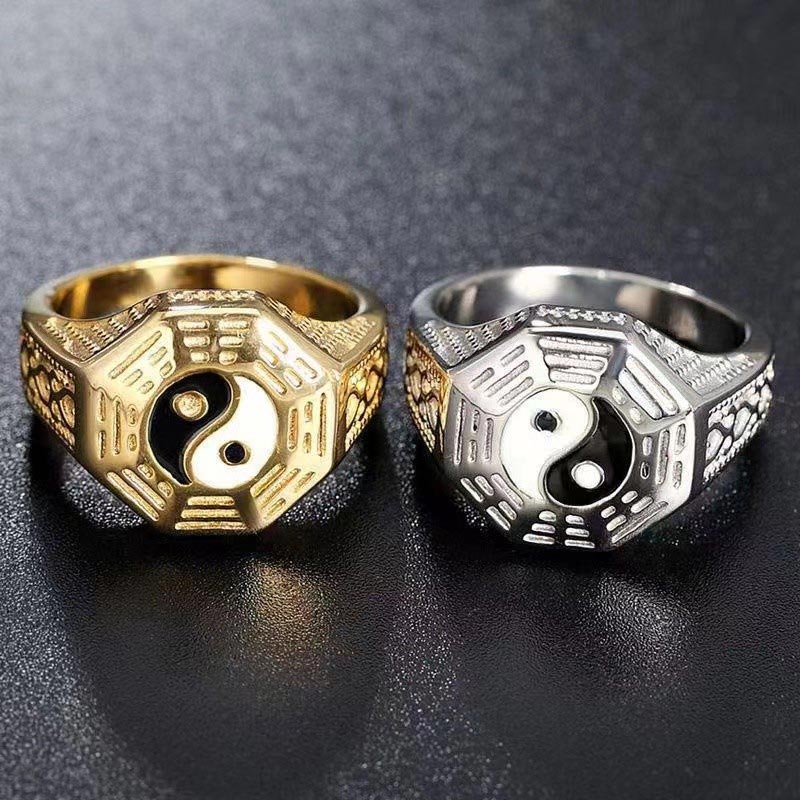 Yin Yang Symbol Copper Luck Ring Fortune Jewel