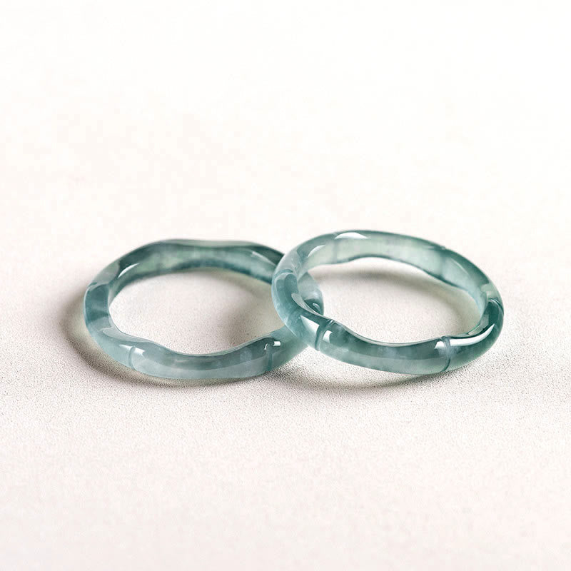Fortune Jewel Natural Jade Bamboo Prosperity Abundance Ring