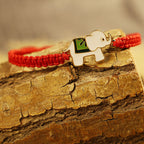 Fortune Jewel Tibetan Handmade 925 Sterling Silver Lucky Elephant Red String Bracelet