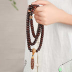Fortune Jewel 108 Mala Beads Three-eyed Dzi Bead Nine-eye Dzi Bead Jade Luck Bracelet