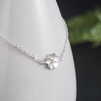 Fortune Jewel 925 Sterling Silver Cherry Blossom Blessing Chain Bracelet
