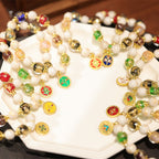 Fortune Jewel Tibetan Five God Of Wealth Fortune Liuli Glass Bead Incense Ash Porcelain Bead Charm Bracelet