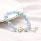 Fortune Jewel Aquamarine Pearl Healing Moonstone Beads Charm Bracelet