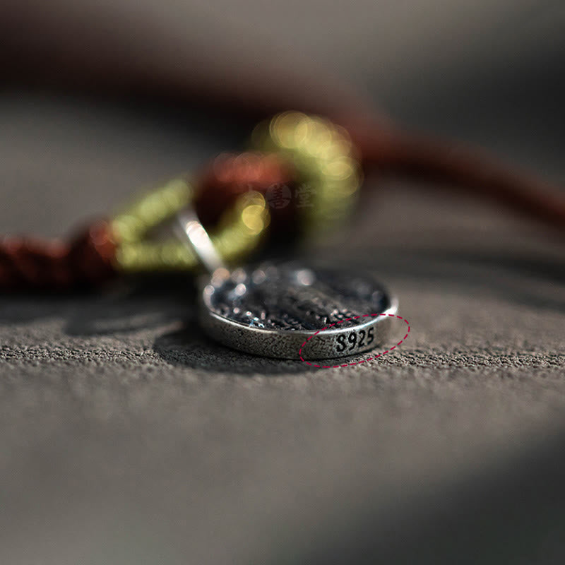 Fortune Jewel Handmade 925 Sterling Silver Five Directions Gods of Wealth Luck Protection String Braid Bracelet