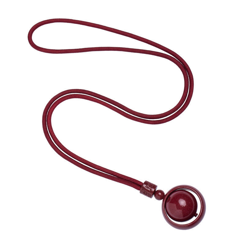 Fortune Jewel Cinnabar Om Mani Padme Hum PiXiu Blessing Lucky Bead Necklace Pendant
