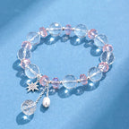 Fortune Jewel White Crystal Pink Crystal Protection Star Charm Bracelet