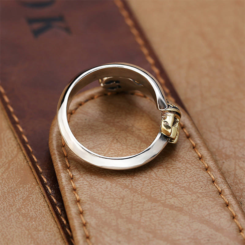 Fortune Jewel Tibetan Dorje Vajra Engraved Design Copper Luck Wealth Adjustable Ring