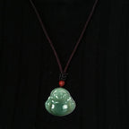 Fortune Jewel Laughing Buddha Jade Abundance String Necklace Pendant Fortune Jewel