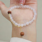 Fortune Jewel Sandalwood Cat's Eye Fu Character Charm Protection Bracelet
