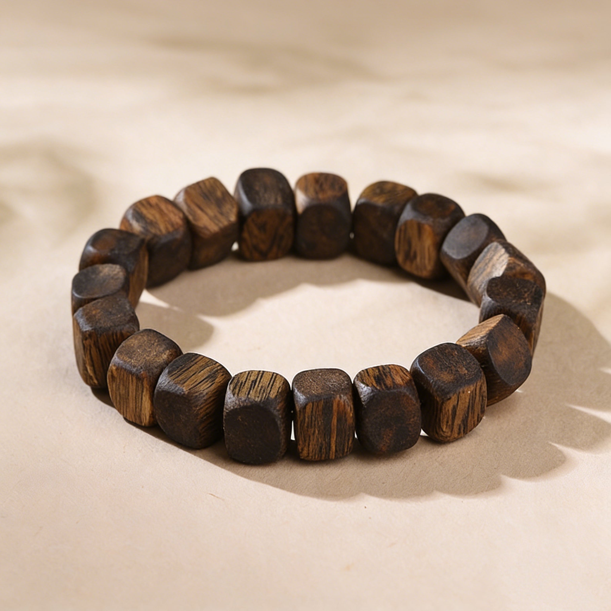 Natural Hainan Qi Nan Agarwood Square Bead Bracelet