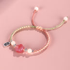 Fortune Jewel Yanyuan Agate Cat Claw Paw White Bodhi Seed Fu Character Positive Braided Rope Bracelet