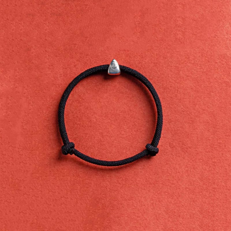 Fortune Jewel 925 Sterling Silver Fu Character Blessing Handmade Braided Bracelet