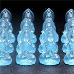 Fortune Jewel Blue Tathagata Buddha Medicine Buddha Liuli Crystal Serenity Amulet Necklace Pendant Fortune Jewel
