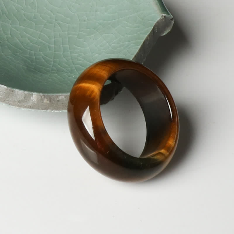 Fortune Jewel Tiger Eye Stone Strength Protection Ring