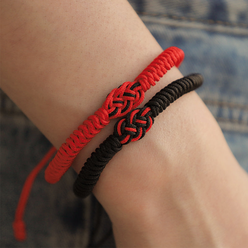 Fortune Jewel 2Pcs Tibetan Luck Chinese Knot Protection String Bracelet