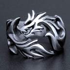 Fortune Jewel Dragon Pattern Protection Strength Adjustable Ring Fortune Jewel