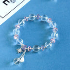 Fortune Jewel White Crystal Pink Crystal Protection Star Charm Bracelet