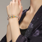 Fortune Jewel 925 Sterling Silver Chinese Zodiac Natal Buddha Auspicious Groups White Crystal Hetian Jade Healing Bracelet