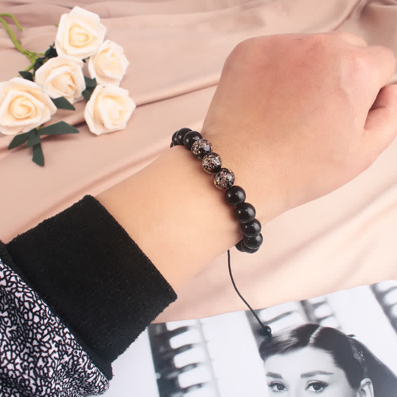 Fortune Jewel Black Obsidian Luminous Glowstone Strength Bracelet